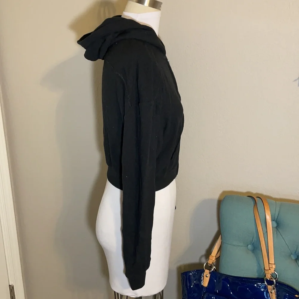 SOLD - NWOT Skims Black Waffle Knit Zip Up Hoodie Sz S - Picture 6 of 16